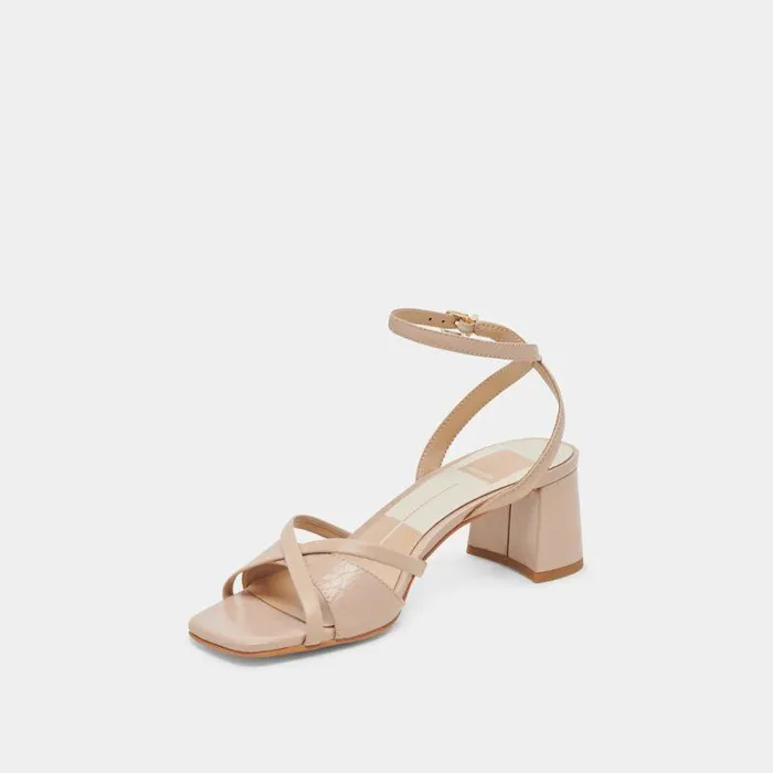 Heels Shop Dolce Vita Blakly Heels Beige Crinkle Patent Beige Crinkle Patent