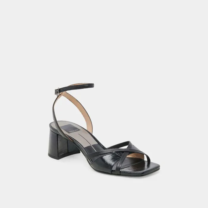 Heels Shop Dolce Vita Blakly Heels Midnight Crinkle Patent Midnight Crinkle Patent