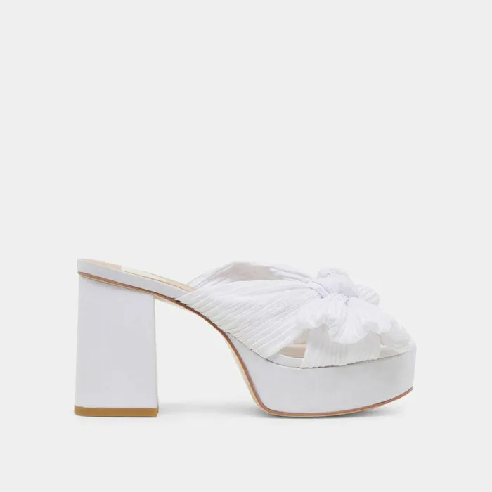 Heels Shop Dolce Vita Blare Heels White Satin White Satin