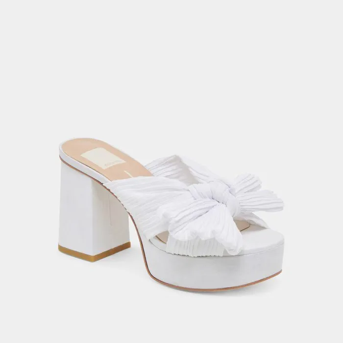 Heels Shop Dolce Vita Blare Heels White Satin White Satin