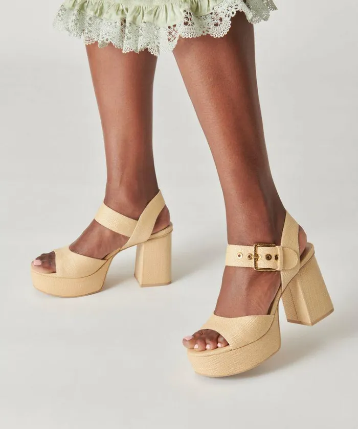 Heels Shop Dolce Vita Bobby Heels Natural Raffia Natural Raffia