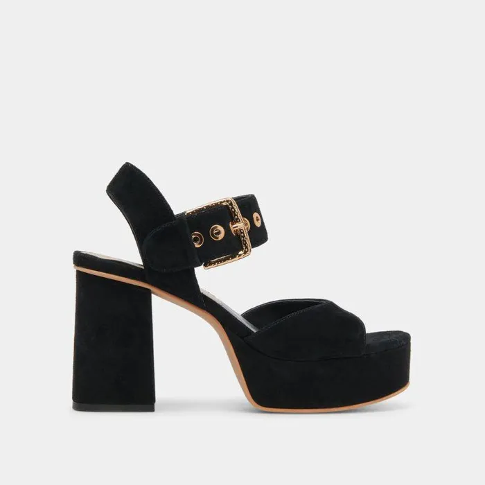 Heels Shop Dolce Vita Bobby Heels Onyx Suede Onyx Suede