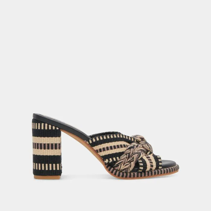 Heels Shop Dolce Vita Brilah Heels Black Multi Woven Black Multi Woven