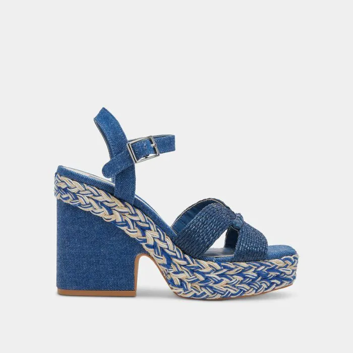 Heels Shop Dolce Vita Cale Heels Blue Denim Blue Denim