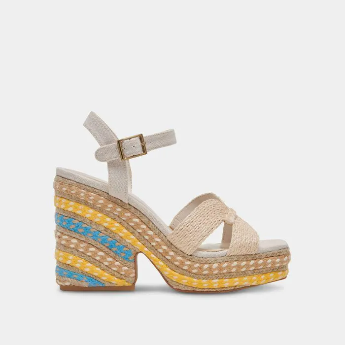 Heels Shop Dolce Vita Cale Heels Citrus Multi Raffia Citrus Multi Raffia