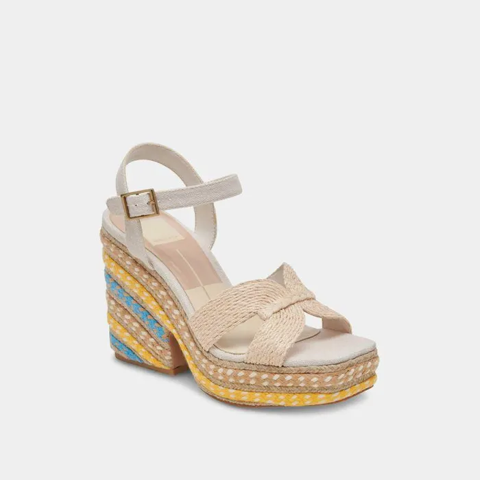 Heels Shop Dolce Vita Cale Heels Citrus Multi Raffia Citrus Multi Raffia