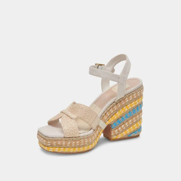 Heels Shop Dolce Vita Cale Heels Citrus Multi Raffia Citrus Multi Raffia