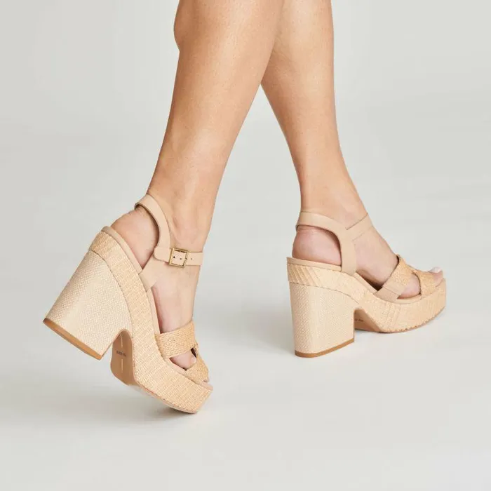 Heels Shop Dolce Vita Cale Heels Lt Natural Raffia Lt Natural Raffia