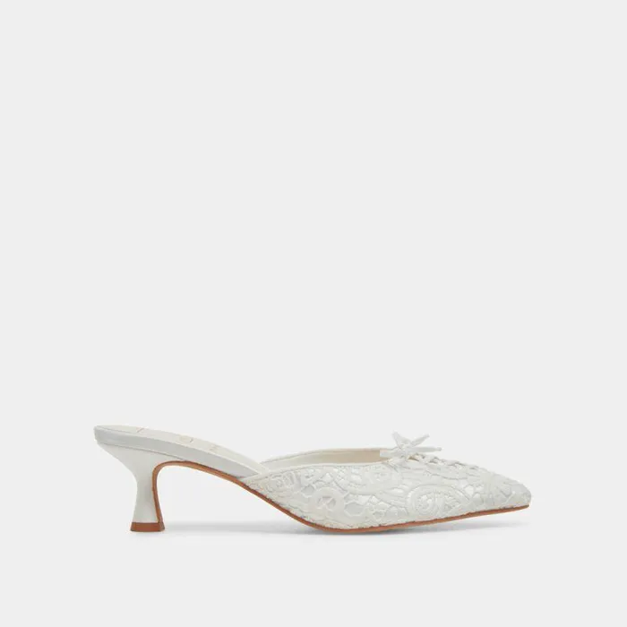 Heels Shop Dolce Vita Camile Heels White Floral Eyelet White Floral Eyelet