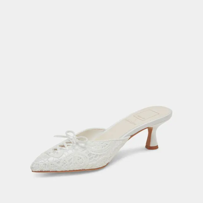 Heels Shop Dolce Vita Camile Heels White Floral Eyelet White Floral Eyelet