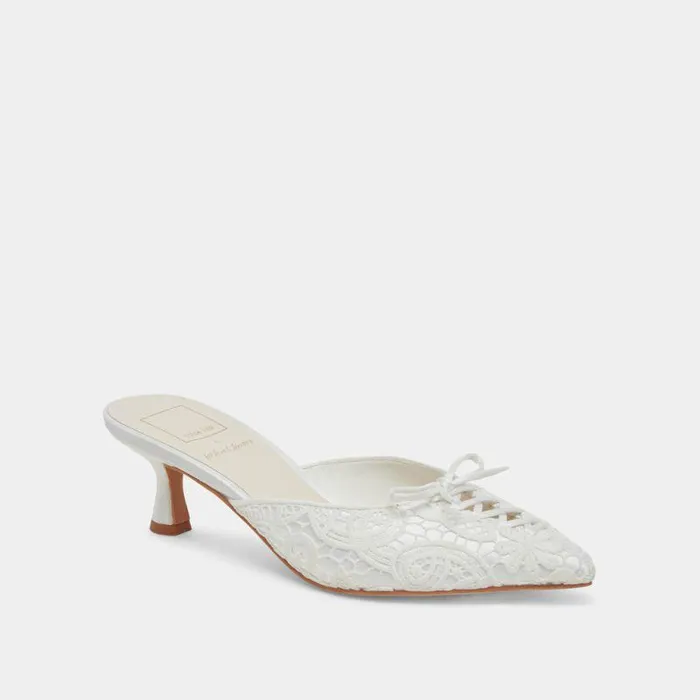 Heels Shop Dolce Vita Camile Heels White Floral Eyelet White Floral Eyelet