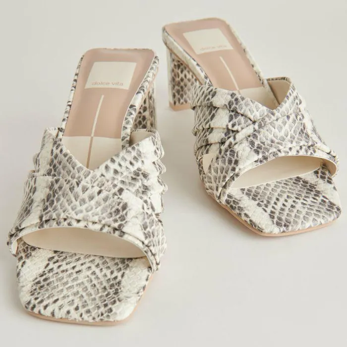 Heels Shop Dolce Vita Carlan Heels Grey White Embossed Snake Grey White Snake Heels Grey White Embossed Snake