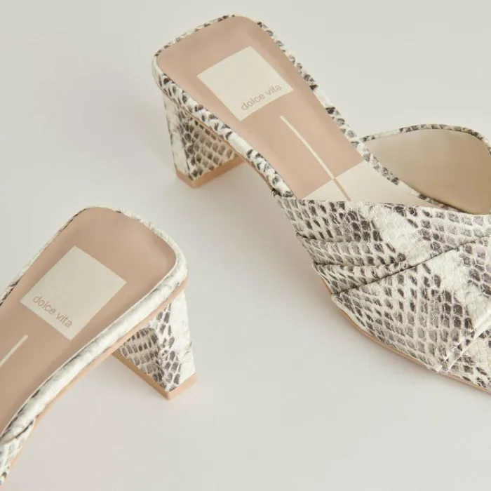 Heels Shop Dolce Vita Carlan Heels Grey White Embossed Snake Grey White Snake Heels Grey White Embossed Snake