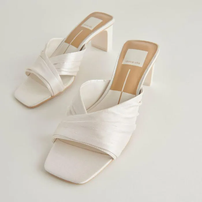 Heels Shop Dolce Vita Carlan Heels Off White Silk Off White Silk