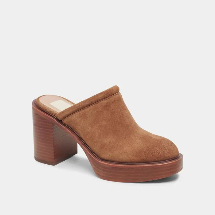 Heels Shop Dolce Vita Castel Heels In Chestnut Suede Women039s Chestnut Suede Clogs Chestnut Suede
