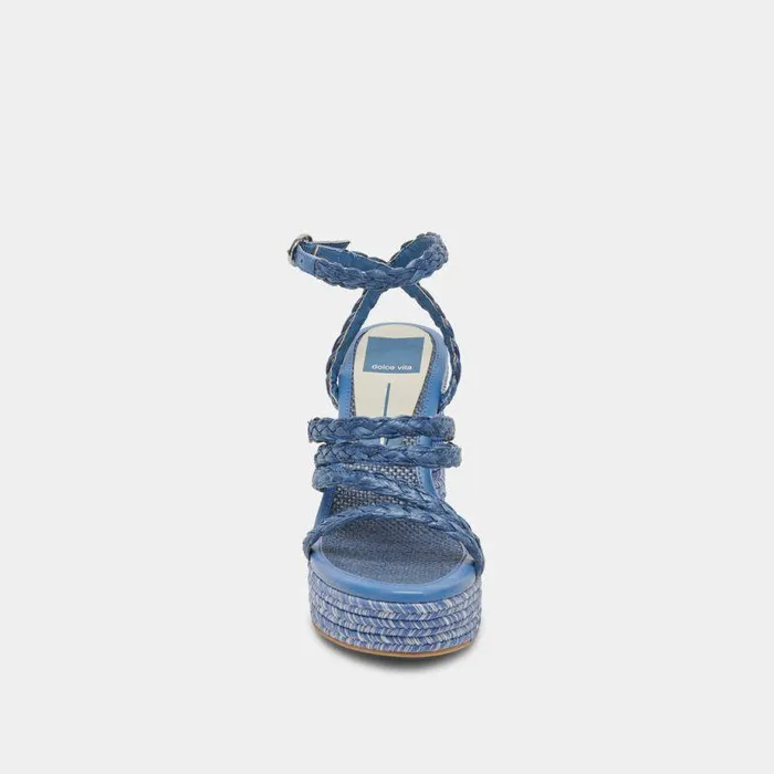 Heels Shop Dolce Vita Catina Heels Blue Raffia Blue Raffia