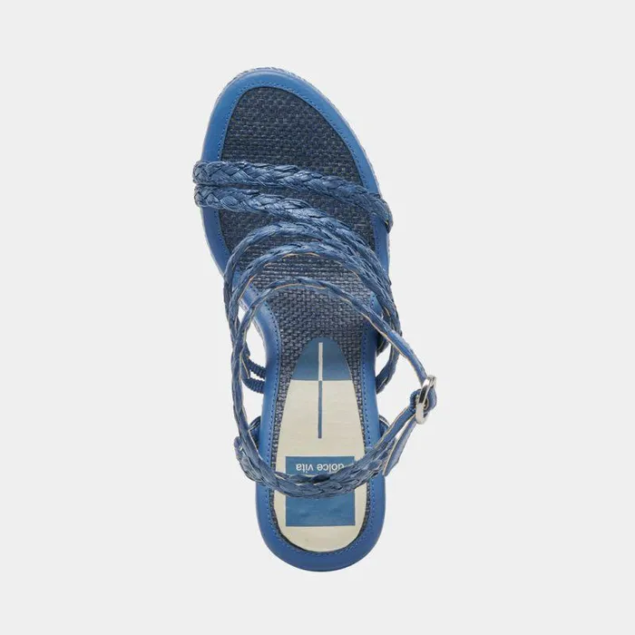 Heels Shop Dolce Vita Catina Heels Blue Raffia Blue Raffia