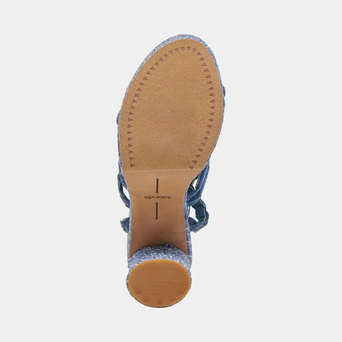 Heels Shop Dolce Vita Catina Heels Blue Raffia Blue Raffia