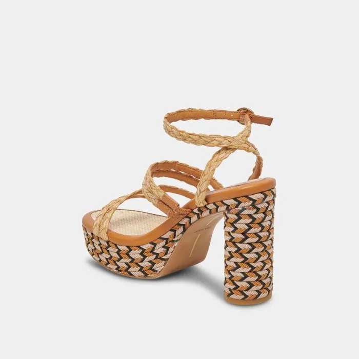 Heels Shop Dolce Vita Catina Heels Tan Raffia Tan Raffia