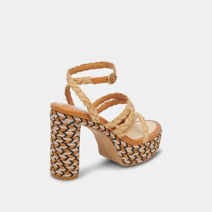 Heels Shop Dolce Vita Catina Heels Tan Raffia Tan Raffia