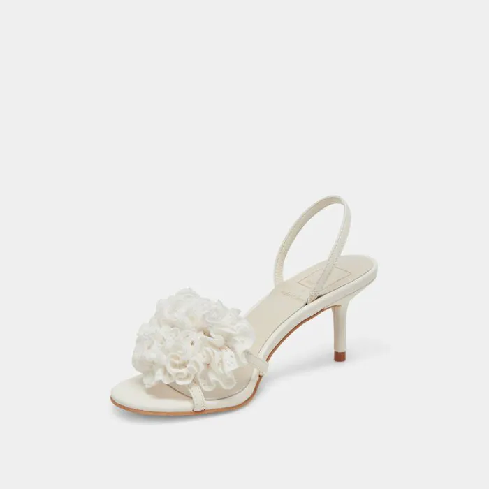Heels Shop Dolce Vita Cecila Heels White Floral Eyelet White Floral Eyelet