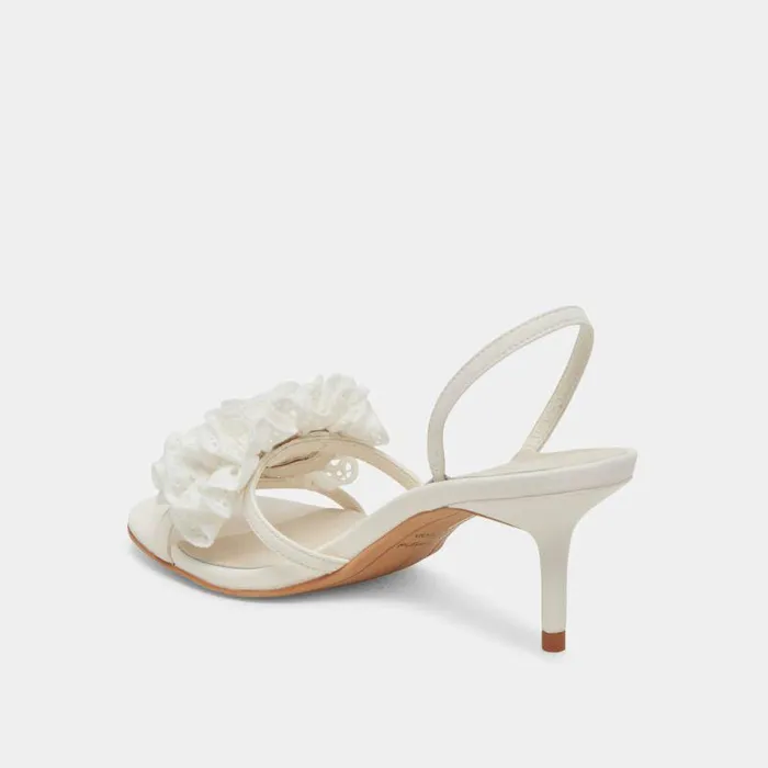 Heels Shop Dolce Vita Cecila Heels White Floral Eyelet White Floral Eyelet