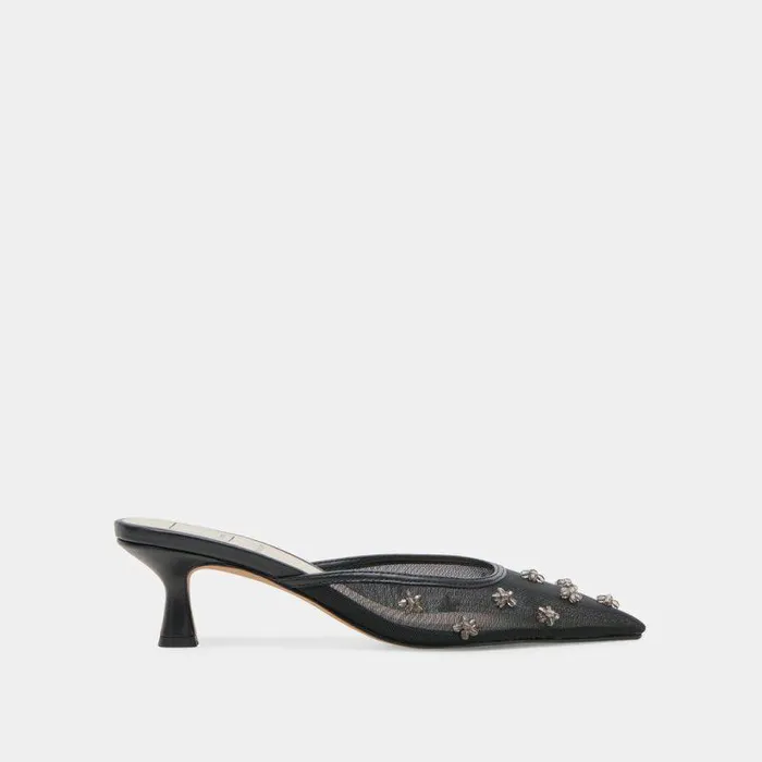 Heels Shop Dolce Vita Claire Wide Heels Black Mesh Black Mesh