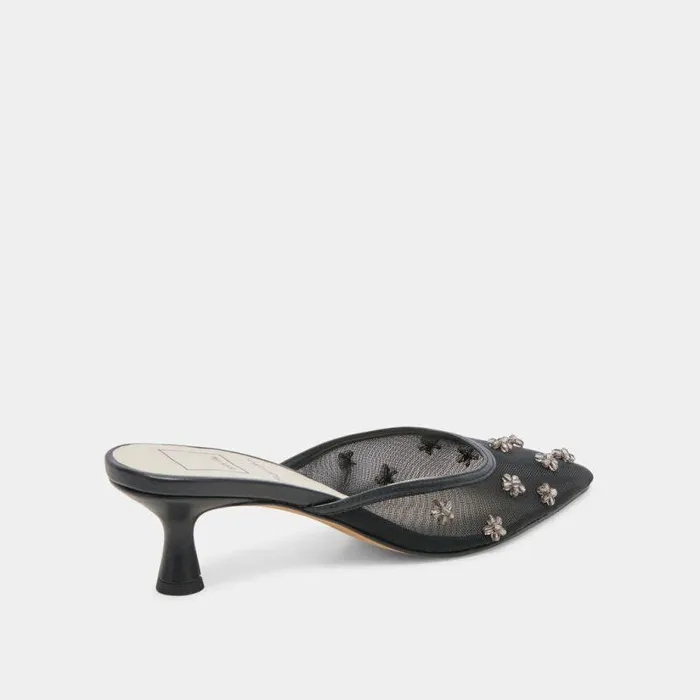 Heels Shop Dolce Vita Claire Wide Heels Black Mesh Black Mesh