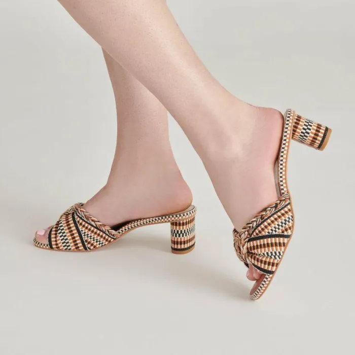 Heels Shop Dolce Vita Dallie Heels Tan Multi Woven Tan Multi Woven
