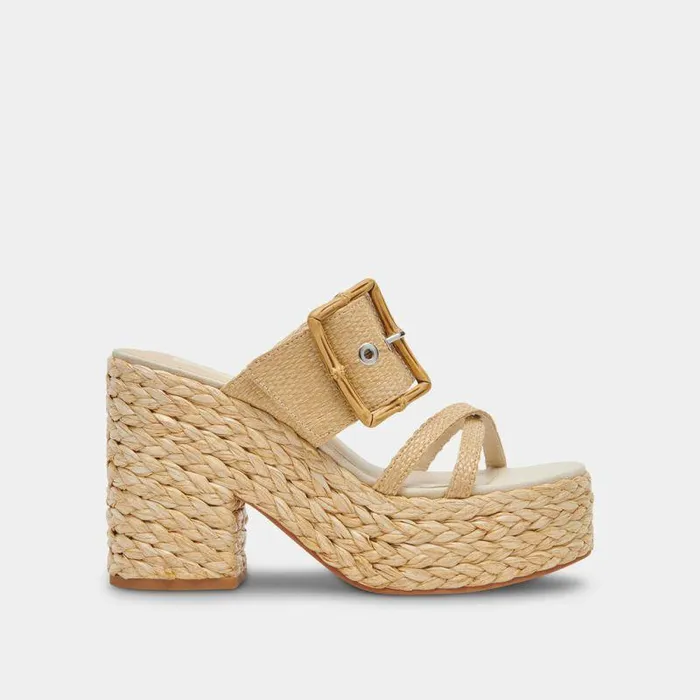 Heels Shop Dolce Vita Edwina Heels Lt Natural Raffia Lt Natural Raffia
