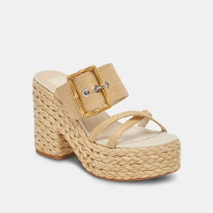 Heels Shop Dolce Vita Edwina Heels Lt Natural Raffia Lt Natural Raffia