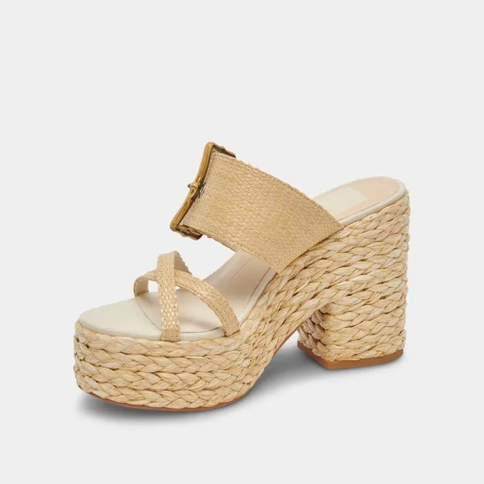Heels Shop Dolce Vita Edwina Heels Lt Natural Raffia Lt Natural Raffia