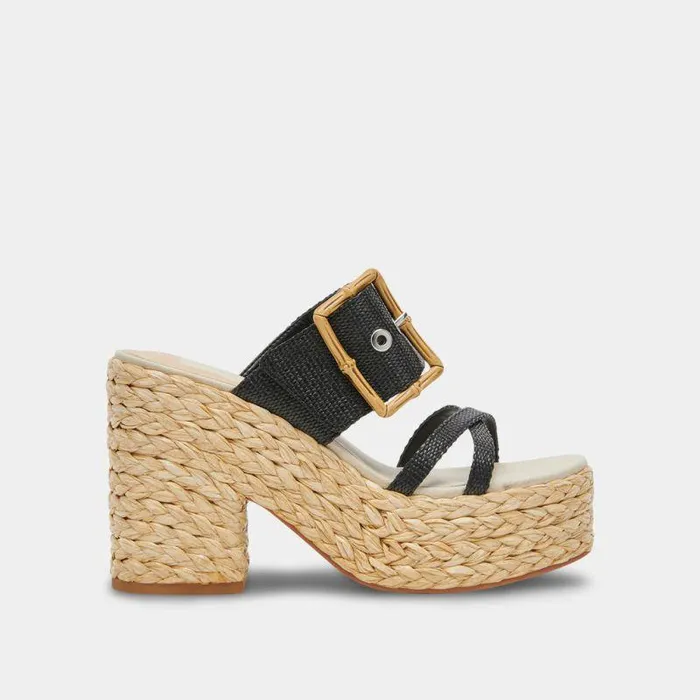 Heels Shop Dolce Vita Edwina Heels Onyx Raffia Onyx Raffia