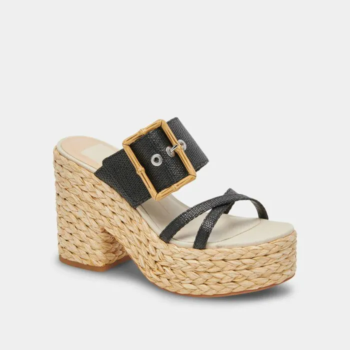 Heels Shop Dolce Vita Edwina Heels Onyx Raffia Onyx Raffia