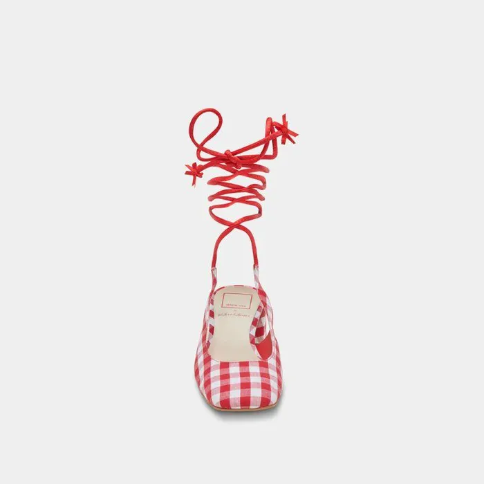 Heels Shop Dolce Vita Elodie Heels White Red Gingham White Red Gingham