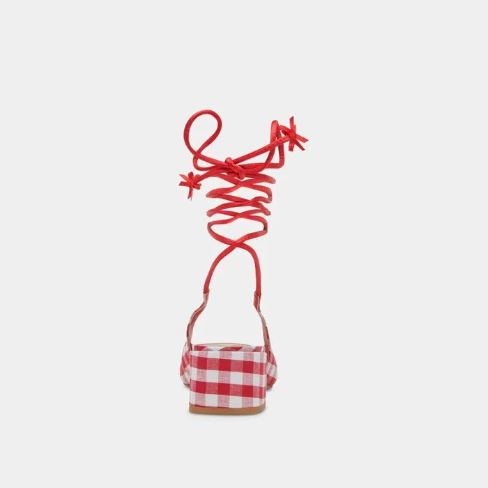 Heels Shop Dolce Vita Elodie Heels White Red Gingham White Red Gingham