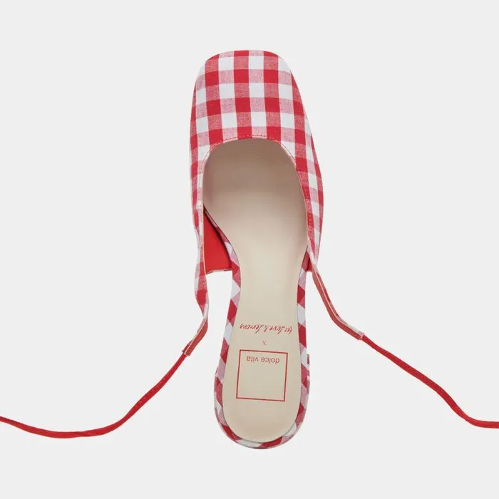 Heels Shop Dolce Vita Elodie Heels White Red Gingham White Red Gingham