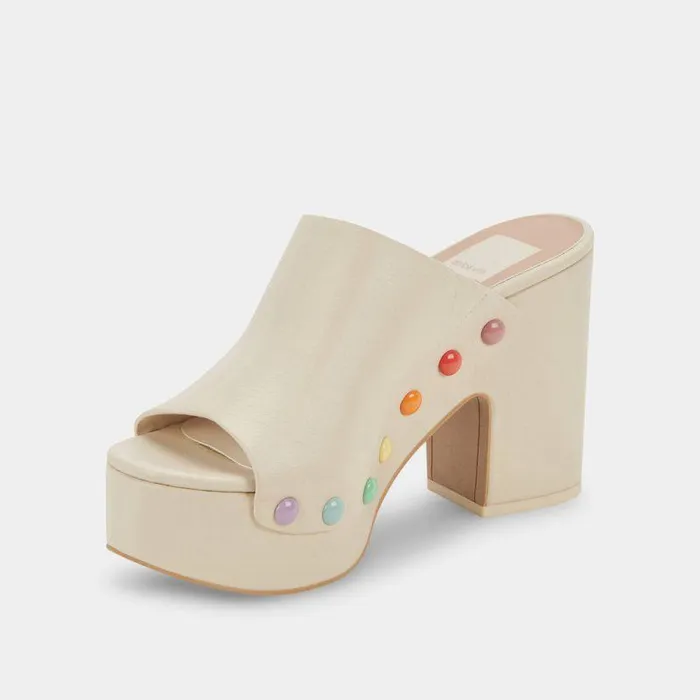 Heels Shop Dolce Vita Emol Pride Heels Ivory Leather Designer Ivory Heels Ivory Leather