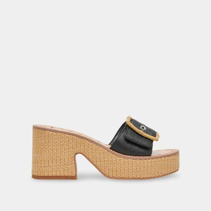 Heels Shop Dolce Vita Era Heels Onyx Raffia Onyx Raffia