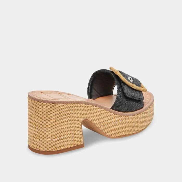 Heels Shop Dolce Vita Era Heels Onyx Raffia Onyx Raffia