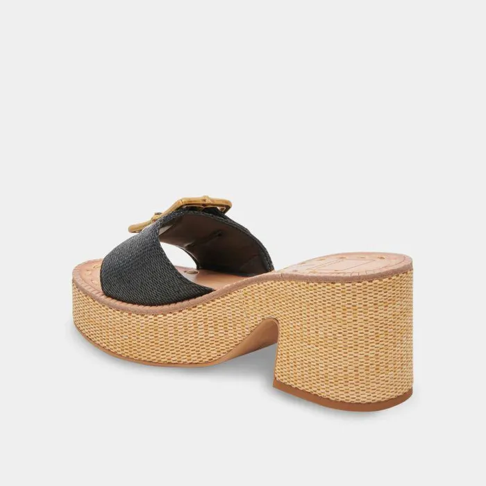 Heels Shop Dolce Vita Era Heels Onyx Raffia Onyx Raffia