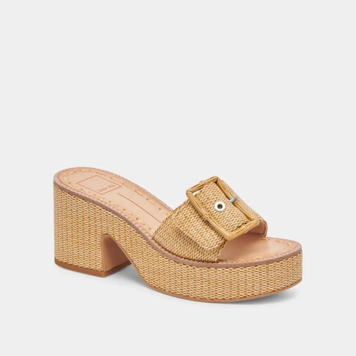 Heels Shop Dolce Vita Era Heels Warm Natural Raffia Warm Natural Raffia