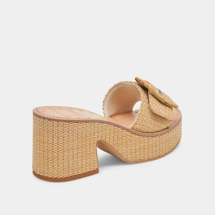 Heels Shop Dolce Vita Era Heels Warm Natural Raffia Warm Natural Raffia