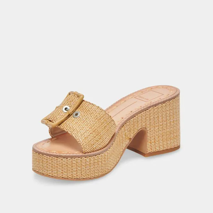 Heels Shop Dolce Vita Era Heels Warm Natural Raffia Warm Natural Raffia