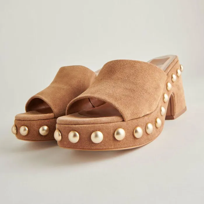 Heels Shop Dolce Vita Glori Heels Pecan Suede Pecan Suede