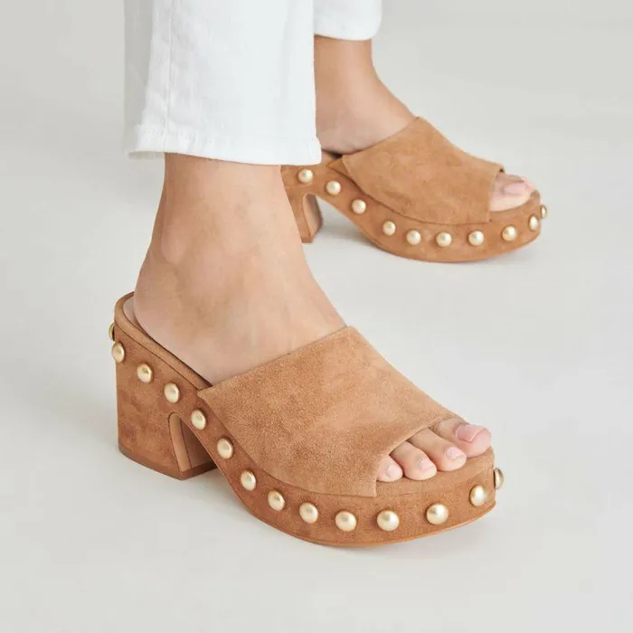 Heels Shop Dolce Vita Glori Heels Pecan Suede Pecan Suede