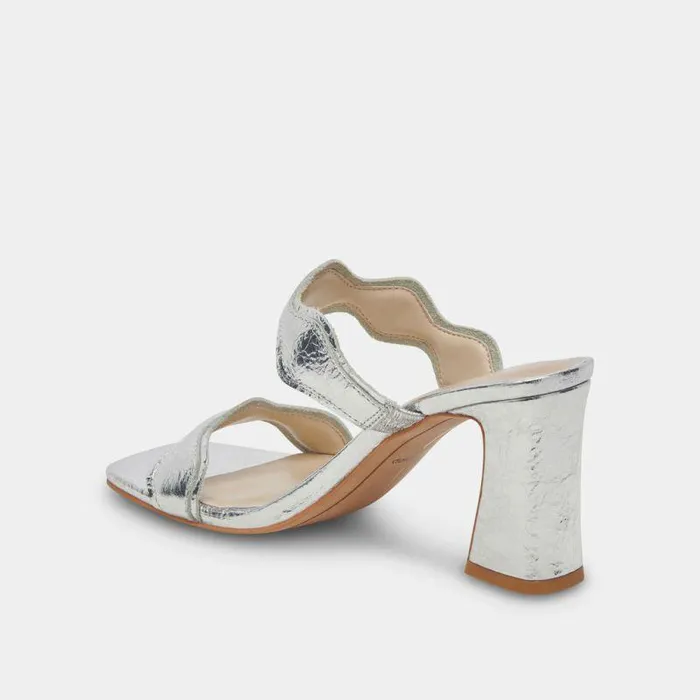 Heels Shop Dolce Vita Ilva Heels Silver Distressed Leather Silver Leather Heels Silver Distressed Leather