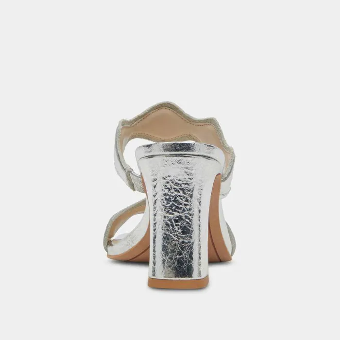 Heels Shop Dolce Vita Ilva Heels Silver Distressed Leather Silver Leather Heels Silver Distressed Leather