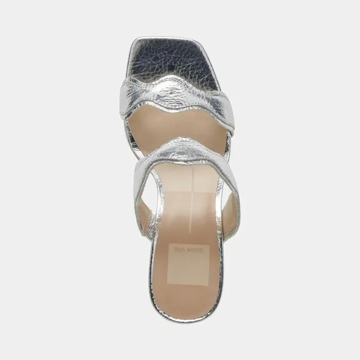 Heels Shop Dolce Vita Ilva Heels Silver Distressed Leather Silver Leather Heels Silver Distressed Leather