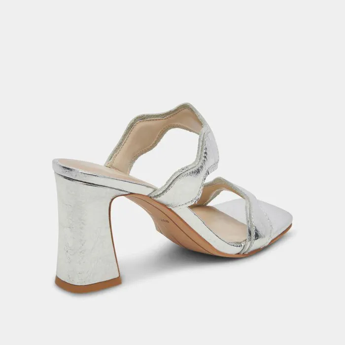 Heels Shop Dolce Vita Ilva Heels Silver Distressed Leather Silver Leather Heels Silver Distressed Leather